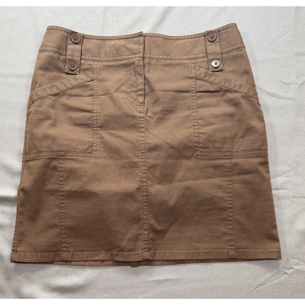 ANN TAYLOR LOFT WOMENS COTTON SKIRT SIZE 6 Brown 1336
